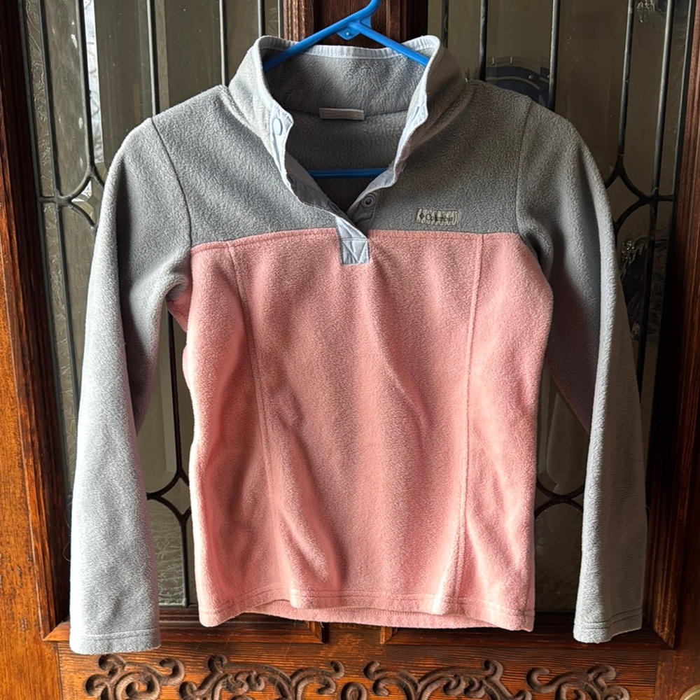 Pink and Gray Fleece Pullover